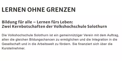 VHS Kurse für  Gipf-Oberfrick, Frick, Oeschgen, Wittnau, Schupfart, Ueken, Eiken und Wölflinswil, Herznach, Hornussen